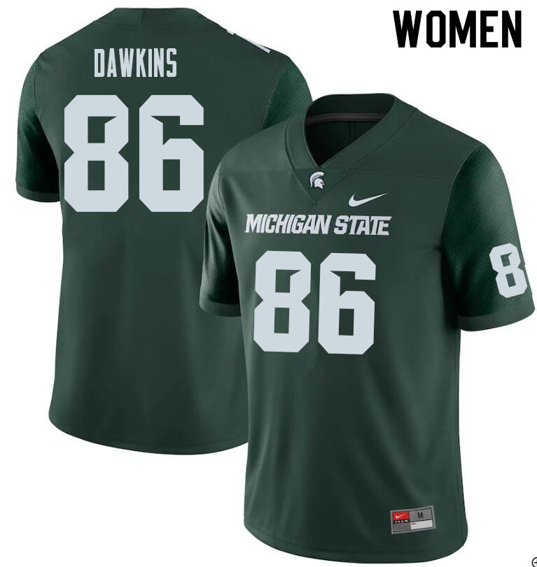 Women #86 Aubrey Dawkins Michigan State Spartans College Football Jerseys Sale-Green